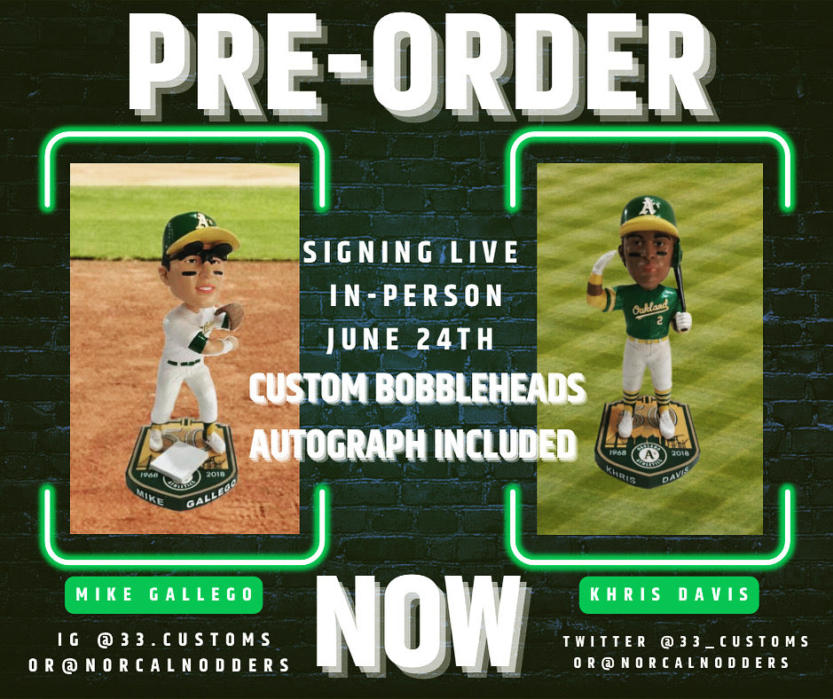 Khris Davis Signed Bobblehead